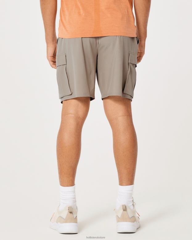 Bottoms Hollister Men Gilly Hicks Active Unlined Cargo Shorts 7\\ 488201353 Tan